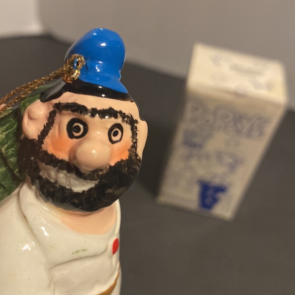 VTG 1987 Popeye’s Brutus ceramic ornament by Presents Kimg Features w/box 4.5” - Picture 4 of 10